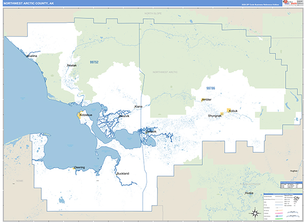 Northwest Arctic Borough (County), AK Carrier Route Wall Map